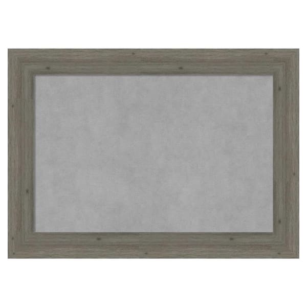 Amanti Art Fencepost Grey Narrow 29 in. x 21 in. Framed Magnetic Board
