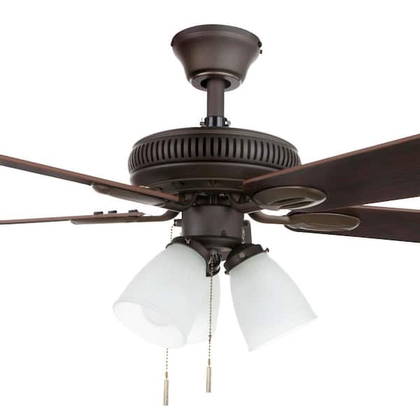Hampton Bay Glendale 42 in LED Indoor Oil-Rubbed Bronze Ceiling Fan w/Light Kit 