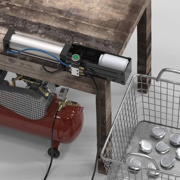 Numhew Pneumatic Can Crusher, Metal Cans Crusher with Manual