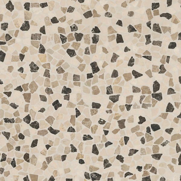 Mix Marble Pebbles 11.42 in. x 11.42 in. x 10 mm Tumbled Marble Mosaic Tile