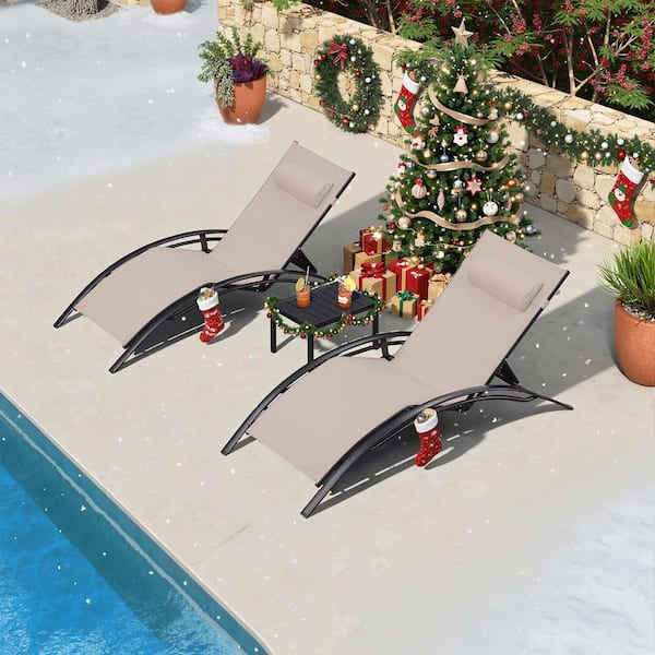 Oversized Chaise Lounge Outdoor Beach Pool Sunbathing Lawn Lounger Recliner Chair