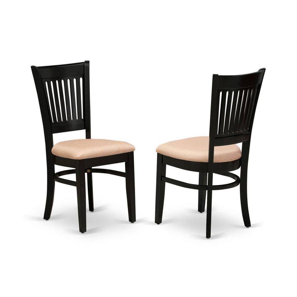 Nova Black Rectangular Dining Set with Linen Fabric Chairs