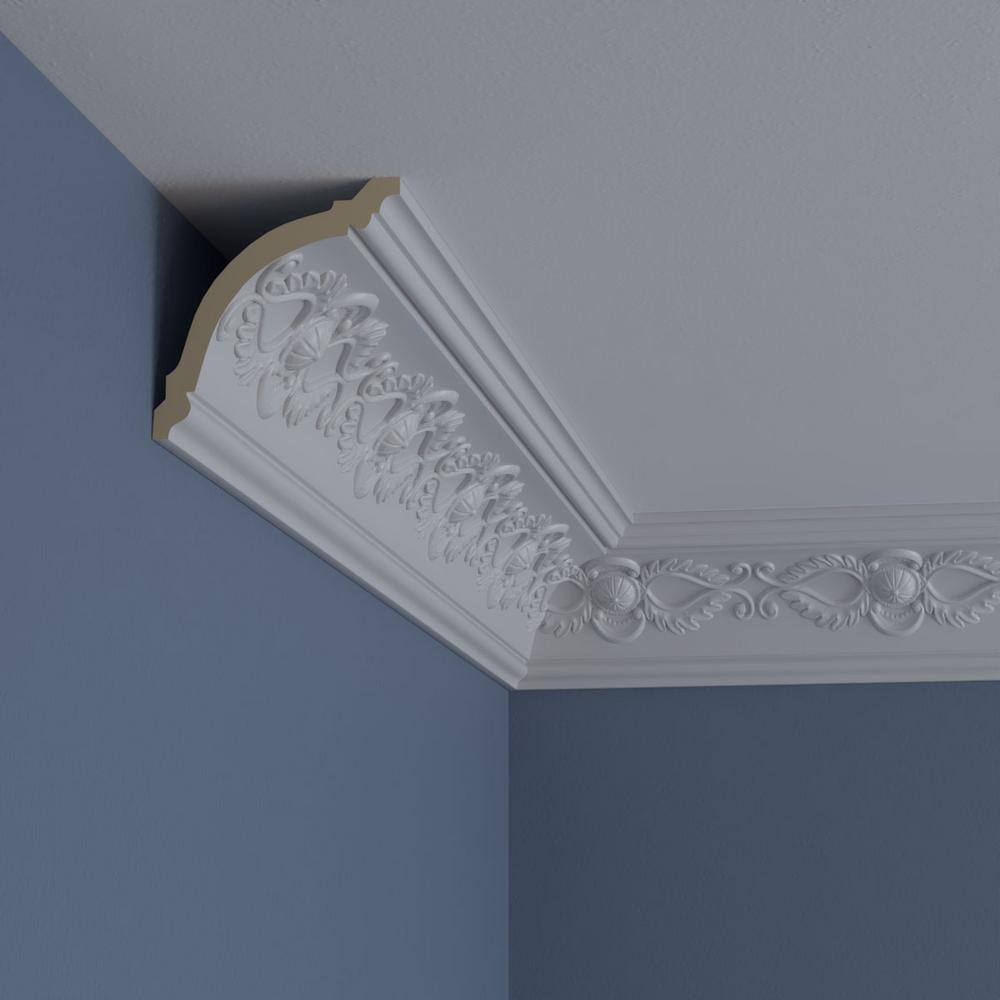 Primed White Polyurethane Geometric Crown Moulding Sample
