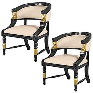 Neoclassical Egyptian Black Mahogany Revival Chair (Set of 2)