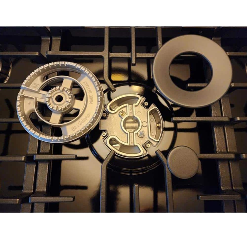 30 Inch Black Stainless Steel 5-Burner Gas Cooktop with Griddle