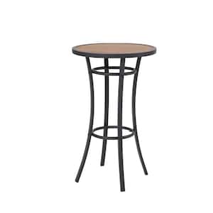 Black Metal Bar Height Outdoor Dining Table Pub Table Patio Dining Table with Foot Pedals