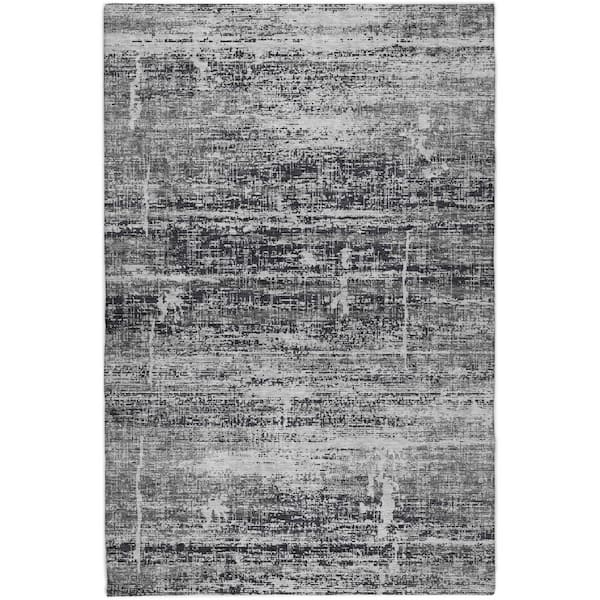 Dream Shag Premium Machine Washable Abstract ADS747 Black 5 ft. x 7 ft. 6 in. Area Rug