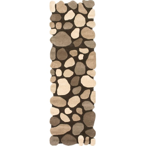 Hand Tufted Pebbles Area Rug Natural 2' 6" ft. x 8' ft. Runner Rug