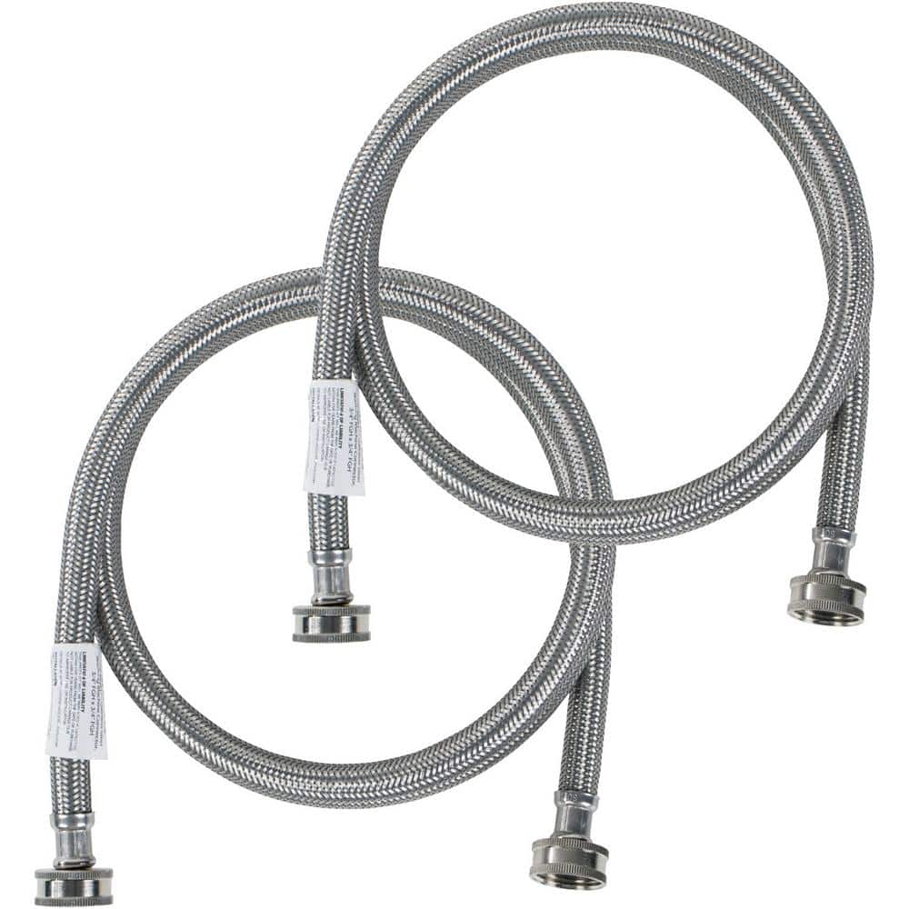Certified Appliance Wm48ss2pk - Braided Stainless Steel Washing Machine Hoses, 2 Pk 4ft