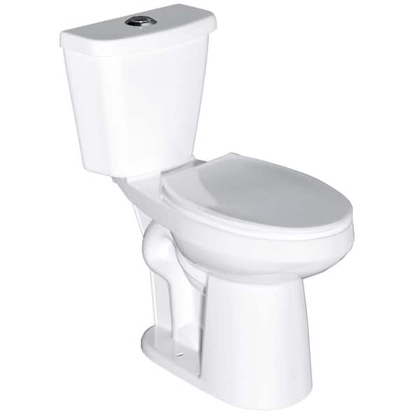12 inch 2-piece 1.1/1.6 GPF Water-Efficient Dual Flush Elongated Heightened Toilet in White Soft Closing Seat Included