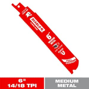 6 in. 14/18 TPI Bi-Metal Reciprocating Saw Blade for Medium Metal