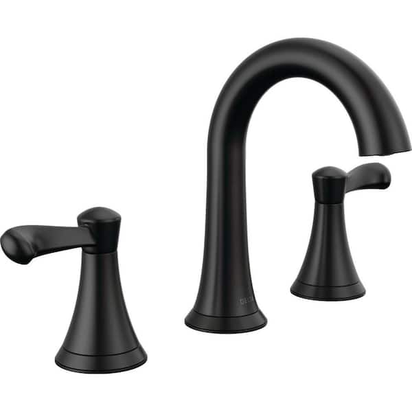 Delta Esato 8 in. Widespread Double Handle Bathroom Faucet in Matte Black
