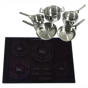 30 in. Glass Induction Cooktop in Black with 4 Induction Elements Including Cookware