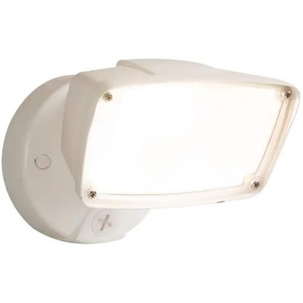 SUPERHUNTER 5 in. D x 4.9 in. H x 5 in. W White Outdoor Integrated LED Dusk to Dawn Flood Light
