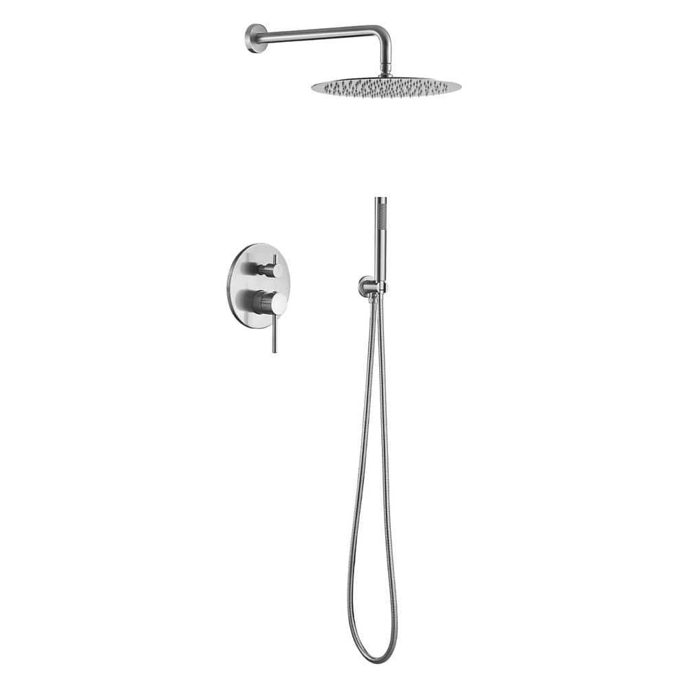 WELLFOR 2Spray Patterns with 2 GPM 10 in. Wall Mount Dual Shower Heads