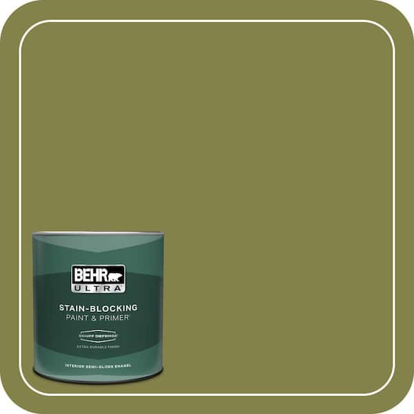 BEHR ULTRA 1 qt. #MQ6-61 Basil Chiffonade Extra Durable Semi-Gloss Enamel Interior Paint & Primer