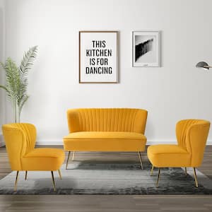 Carmita 3-Piece Mustard Living Room Set