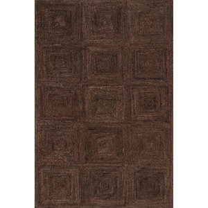 Lauren Liess Juniper Tiled Jute Dark Brown 3 ft. x 5 ft. Indoor/Outdoor Patio Rug