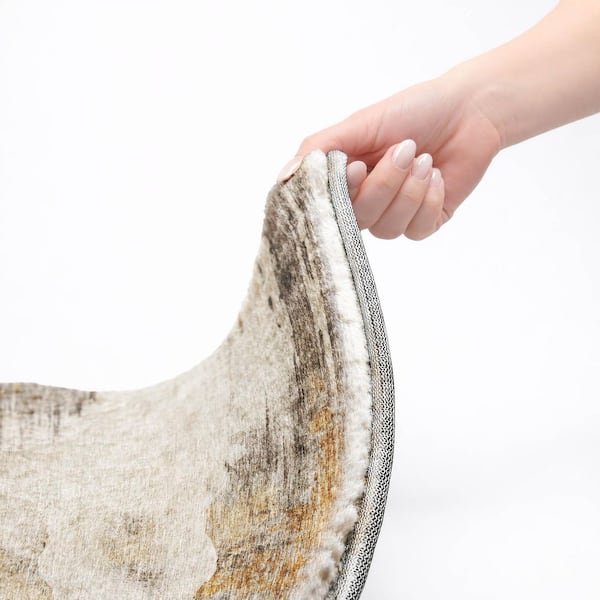 Dream Shag Premium Machine Washable Abstract ADS710 Beige 2 ft. x 3 ft. Accent Rug