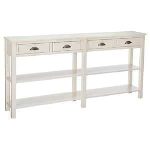 Galileo 60 in. Cream Standard Rectangle Wood Console Table with Drawers