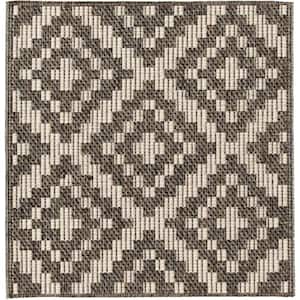 Diamond - Gray/Beige - 12 ft. Wide x Cut to Length - 16 oz. Polypropylene Patterned Indoor/Outdoor Carpet
