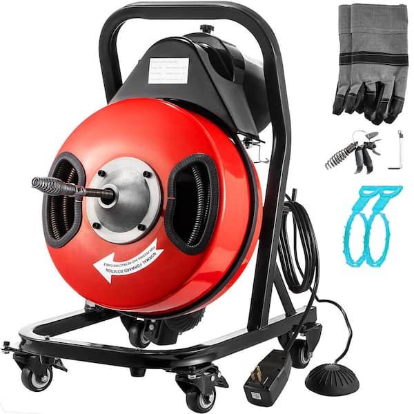 VEVOR Electric Drain Auger 50 ft.x1/2 in. 250W Drain Cleaner Machine