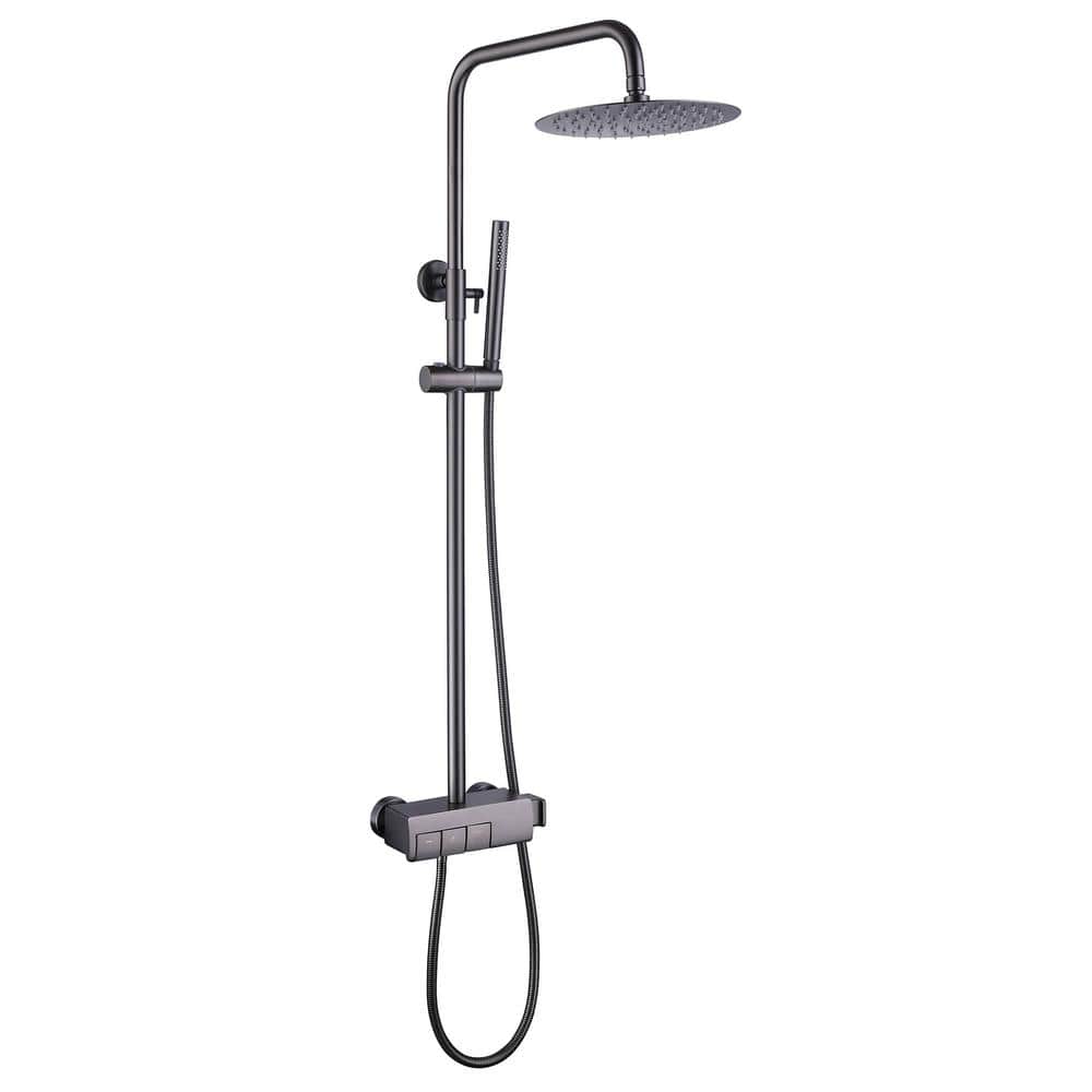 FLG Single Handle 1Spray Tub and Shower Faucet 2 GPM Rain Exposed Pipe