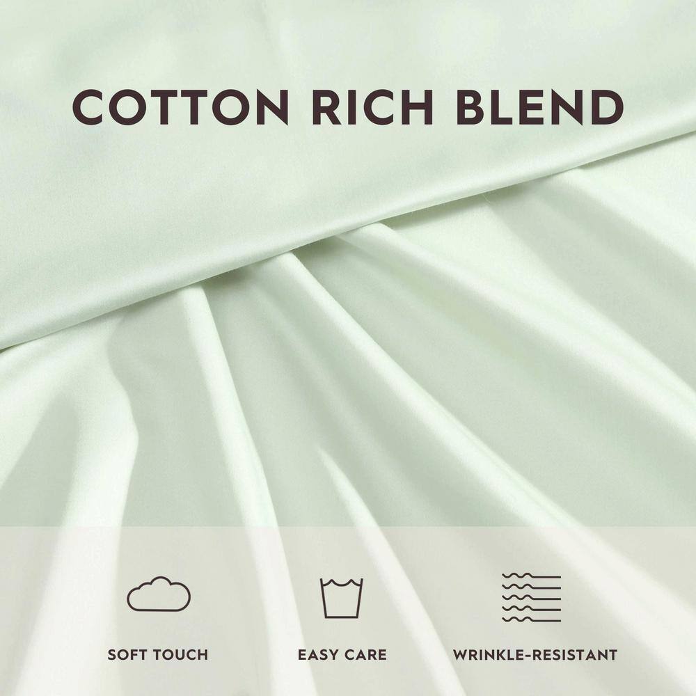 Mint Green Cotton Polyester Queen Deep Pocket Sheet Set