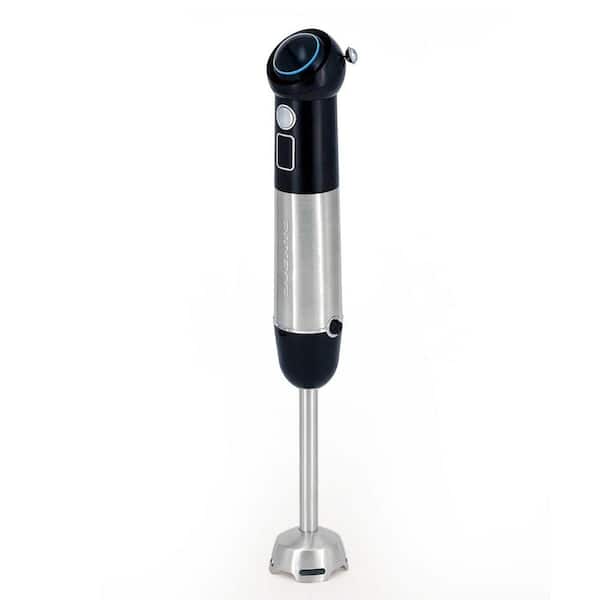 Immersion Blender Black Stainless Steel Blades Rechargeable 300-Watt Hand Mixer 2-Speed Pulse Activating Sensor