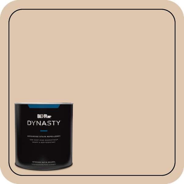 BEHR DYNASTY 1 qt. #N260-2 Almond Latte Satin Enamel Stain-Blocking Interior Paint and Primer