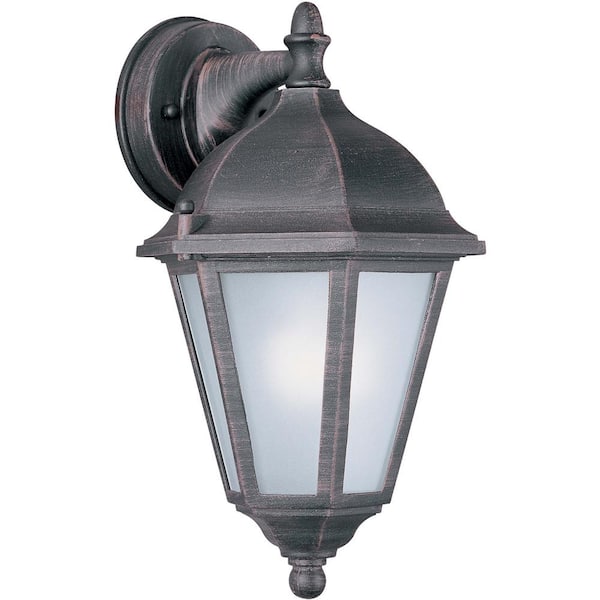 Maxim Lighting Westlake 8 in. W 1-Light Rust Patina Outdoor Wall Lantern Sconce