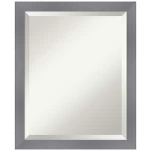 Edwin Grey 18.5 in. x 22.5 in. Beveled Casual Rectangle Wood Framed Bathroom Wall Mirror in Gray