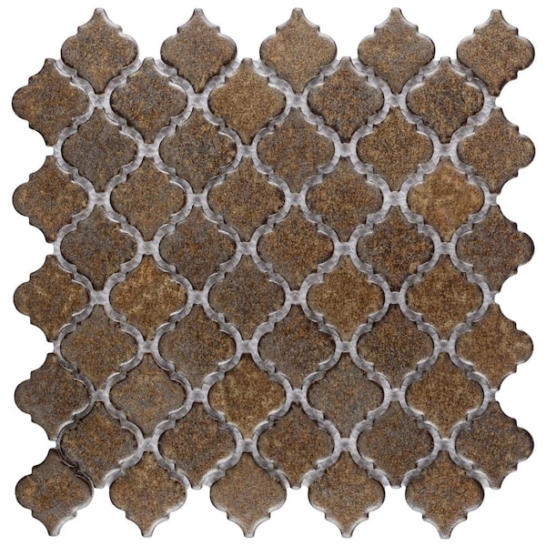 Hudson Tangier Brownstone 12 in. x 12 in. Porcelain Floor and Wall Mosaic Tile (11.0 sq. ft./Case)