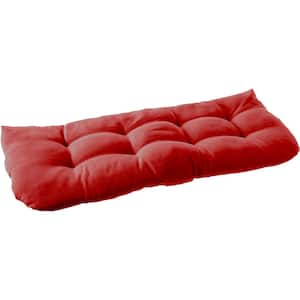 44 in. x 19 in. x 5 in. Replacement Indoor/Outdoor Solid Loveseat Cushion, Red