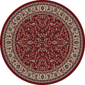 Jewel Kashan Red 5 ft. Round Area Rug