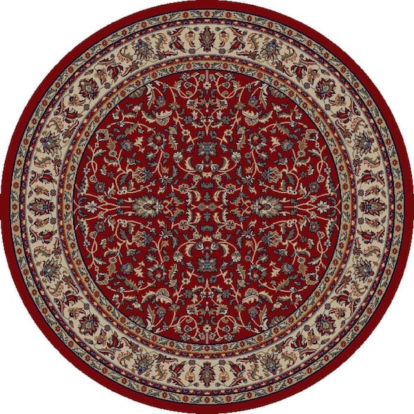 Concord Global Trading Jewel Kashan Red 5 ft. Round Area Rug