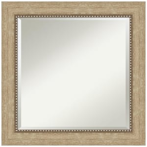 Astor 25 in. x 25 in. Modern Square Framed Champagne Bathroom Vanity Mirror