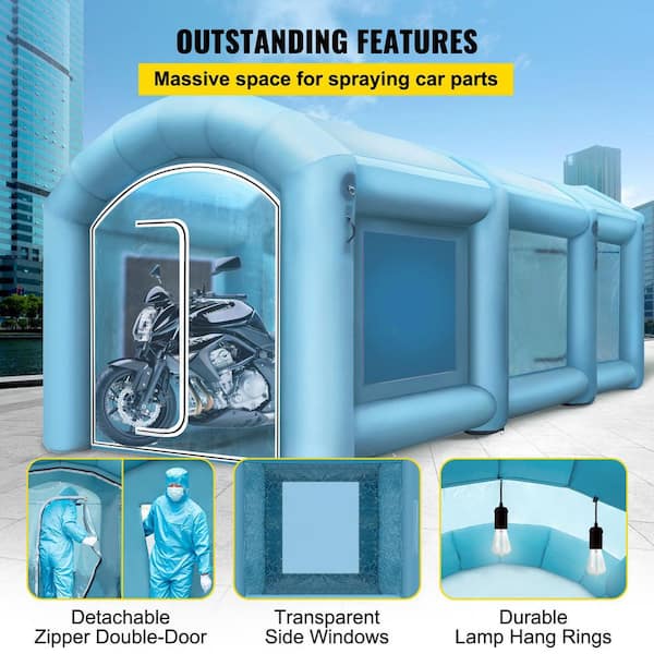SKYSHALO Inflatable Paint Booth, 20x10x 8 ft. Spray Paint Booth