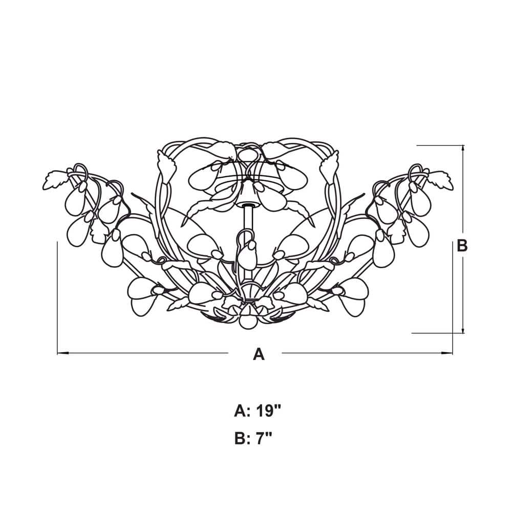 Jardin 19" French Cream Crystal Semi-Flush Mount Ceiling Light
