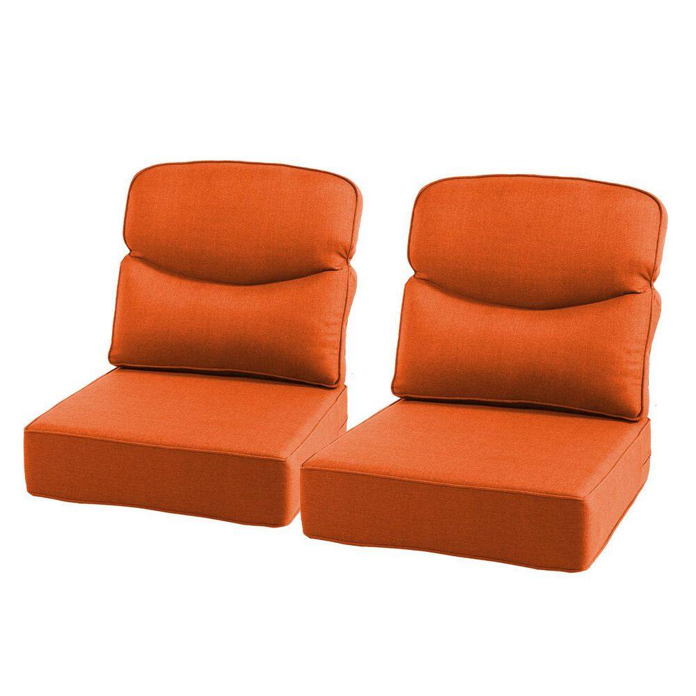 24 in. x 24 in. x 6 in. 4-Piece Olefin Deep Thick Seating Outdoor Lounge Chair Sofa Replacement Cushion in Orange price history on PriceWatchPro