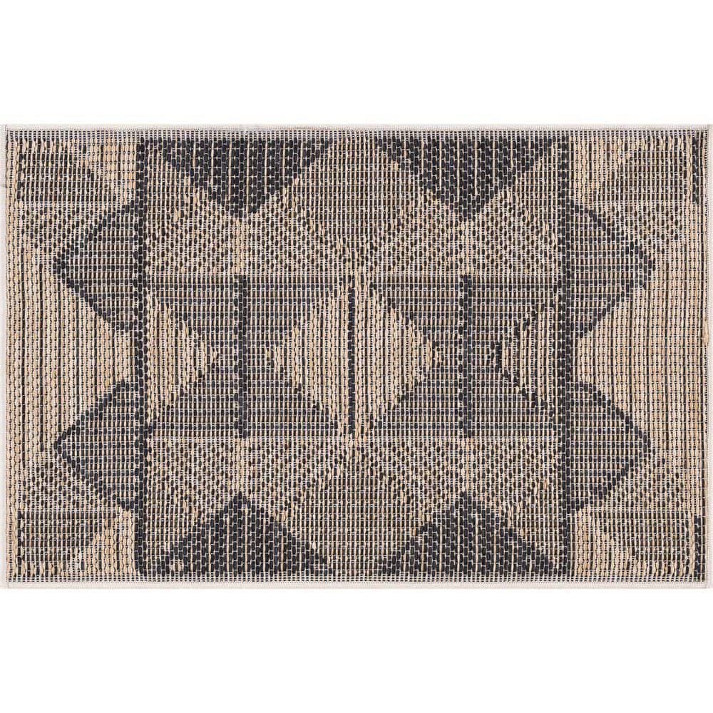 Bailey Black 2 ft. x 3 ft. Transitional Geometric Flat Weave Polypropylene Rectangle Indoor/Outdoor Area Rug price history on PriceWatchPro