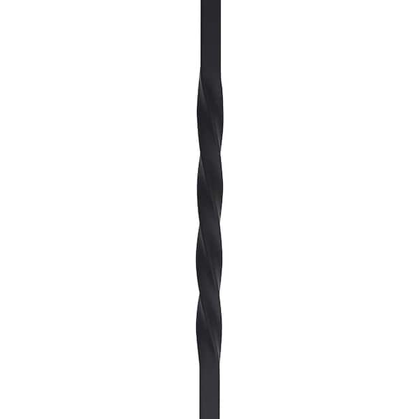 HOUSE OF FARA 1/2 in. D x 1/2 in. W x 44 in. L Black Metal Single Twist Baluster