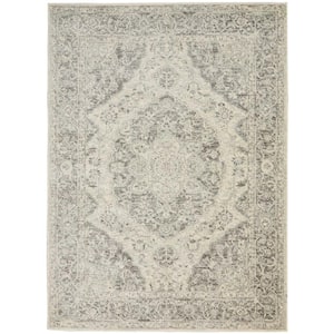 Tranquil Ivory/Grey 4 ft. x 6 ft. Persian Vintage Area Rug