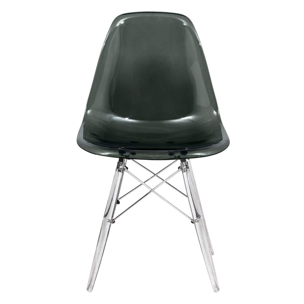 Elegant Dover Transparent Black Metal Cross Back Side Chair