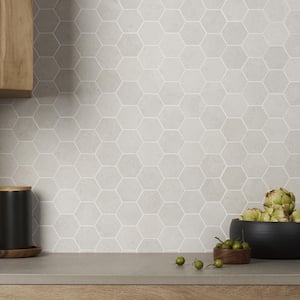 Iris Hex Perla 11.22 in. x 13.18 in. Matte Porcelain Floor and Wall Mosaic Tile (0.82 sq. ft./Each)