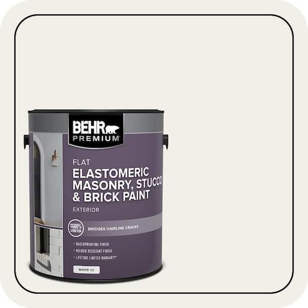 1 gal. #MS-39 Crystal White Elastomeric Masonry, Stucco and Brick Exterior Paint