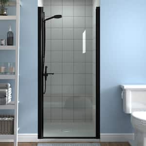 34-35 in. W x 72 in. H Fold Pivot Frameless Swing Corner Shower Panel with Shower Door in Black with Clear Glass