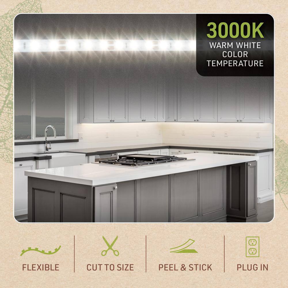 Warm White 36'' LED Under Cabinet Strip Light Kit