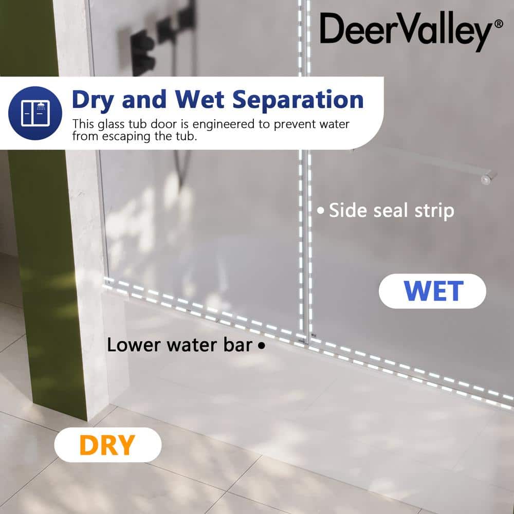 Chrome Double Sliding Frameless Bathtub Shower Door with Frosted Glass