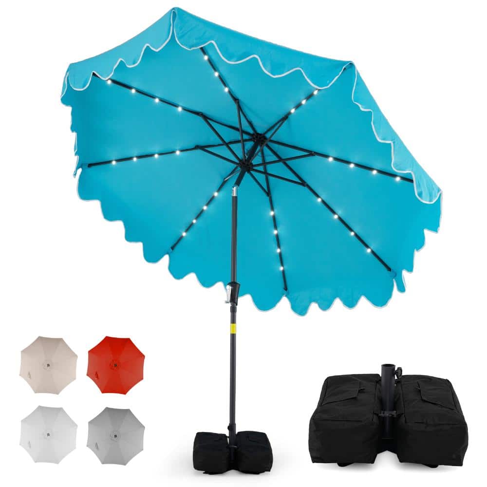 9 ft. Polyester and Metal Market Patio Umbrella with Crank Lift, Push Button Tilt, Turquoise price history on PriceWatchPro